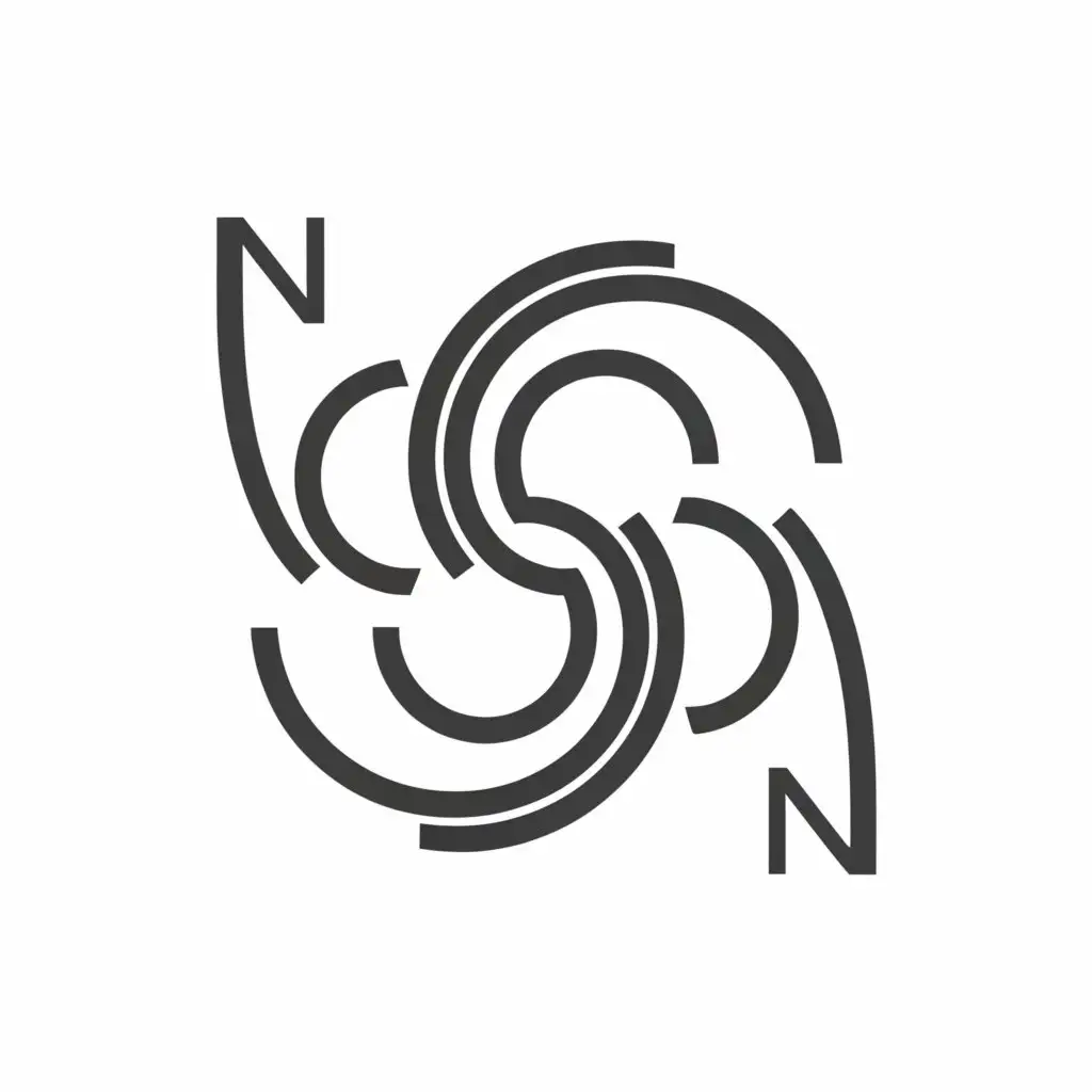 a logo design,with the text "NN", main symbol:Swirl,Moderate,clear background