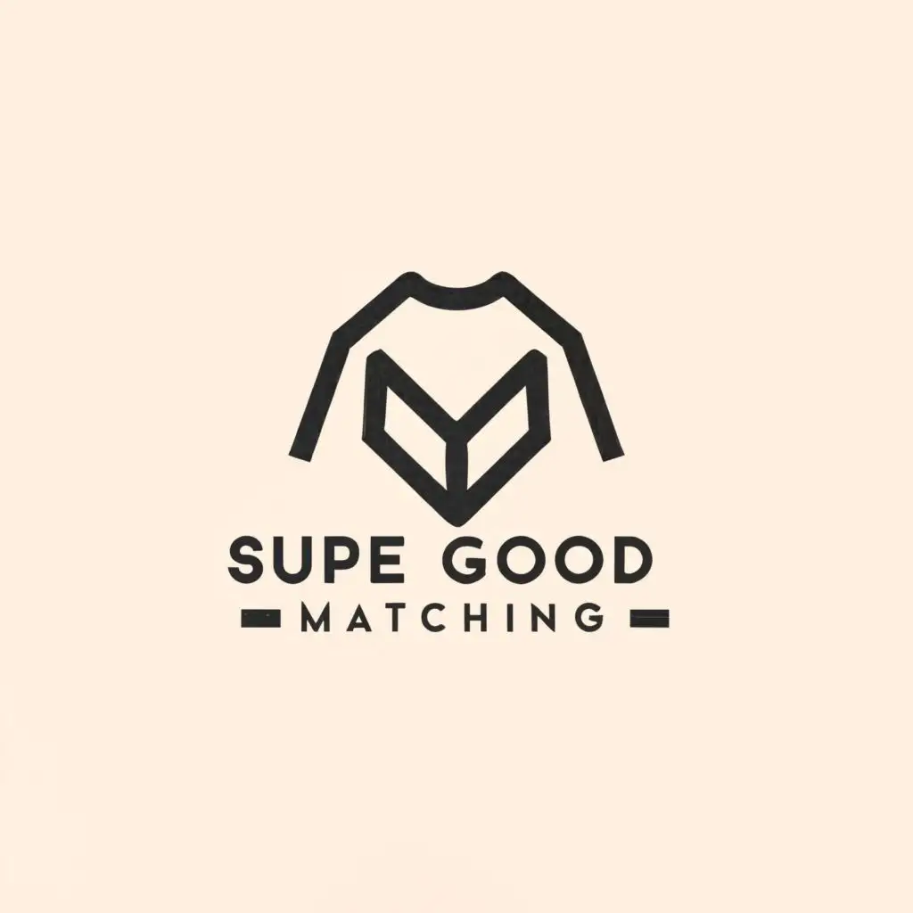 a logo design,with the text "Super good at matching", main symbol:Apparel,Minimalistic,be used in Retail industry,clear background