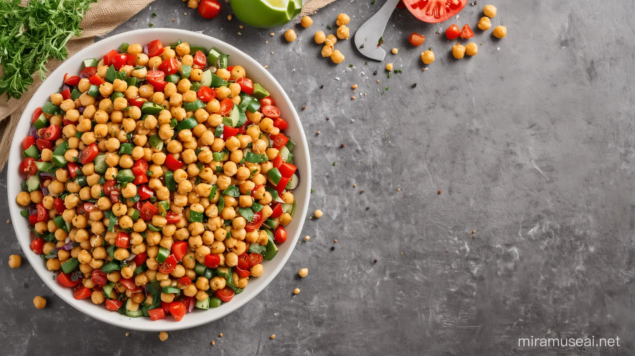 Vibrant Mediterranean Chickpea Salad Authentic HD Image with Professional Presentation