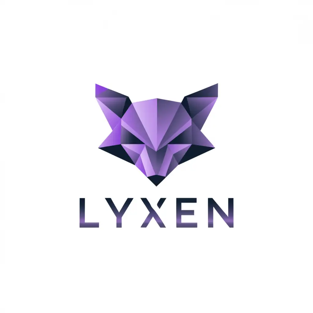 a logo design,with the text "Lyxen", main symbol:Purple background,Moderate,clear background