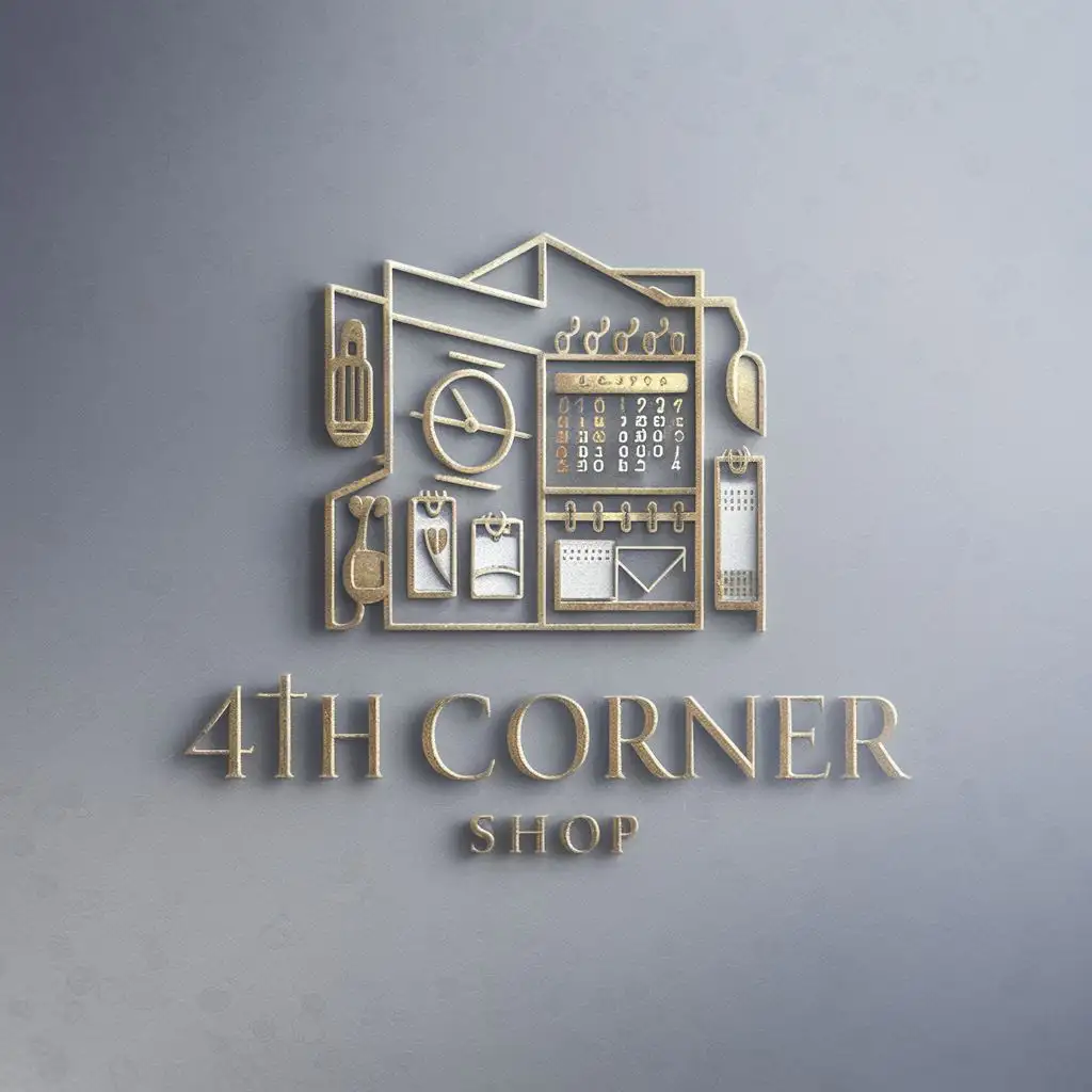 Elegant Whimsical Logo for 4th Corner Shop Digital Products for Administrative Professionals