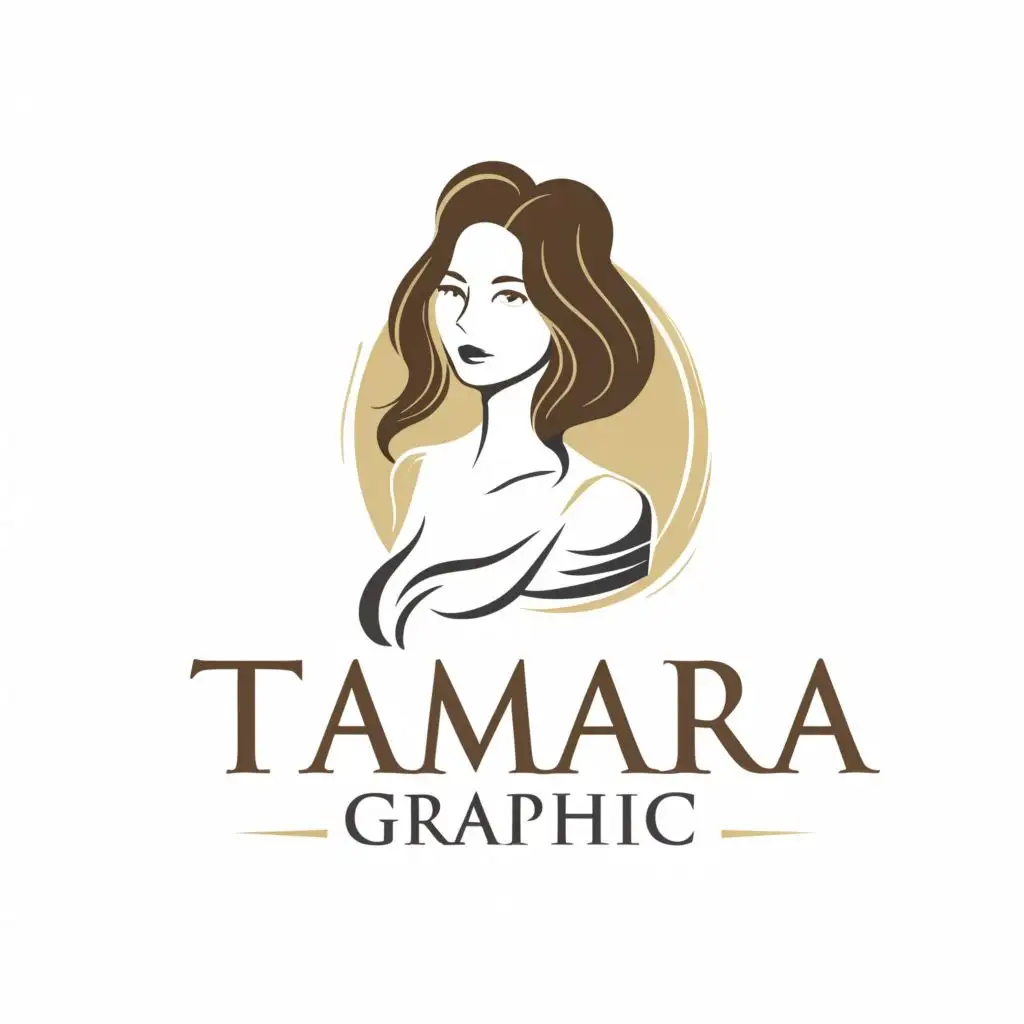 logo, lady, with the text "Tamara graphic", typography, be used in Internet industry