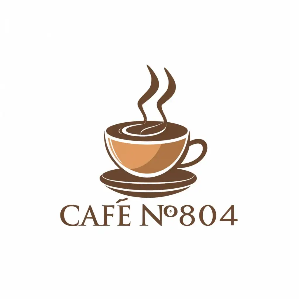 a logo design,with the text "Cafe  No  804", main symbol:Coffee cup,Moderate,be used in Restaurant industry,clear background