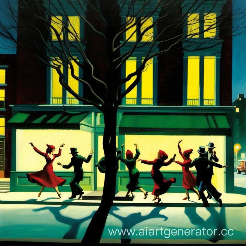 Joyful-Christmas-Street-Dance-Inspired-by-Edward-Hopper