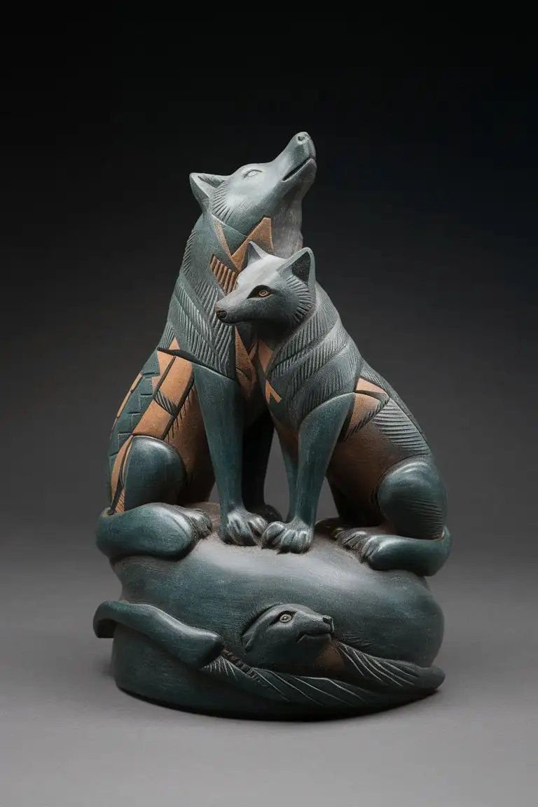 wolf seal made by Navajo tribe
