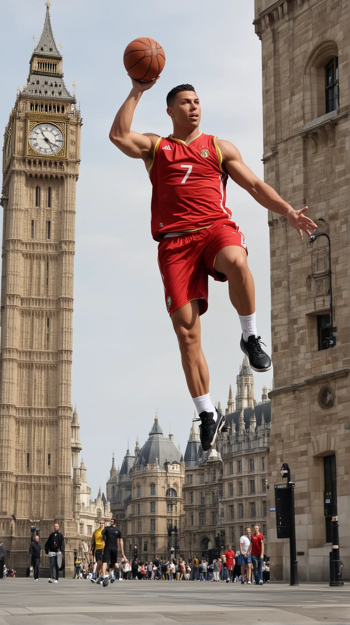 Cristiano Ronaldo Playing Basketball by Big Ben in London