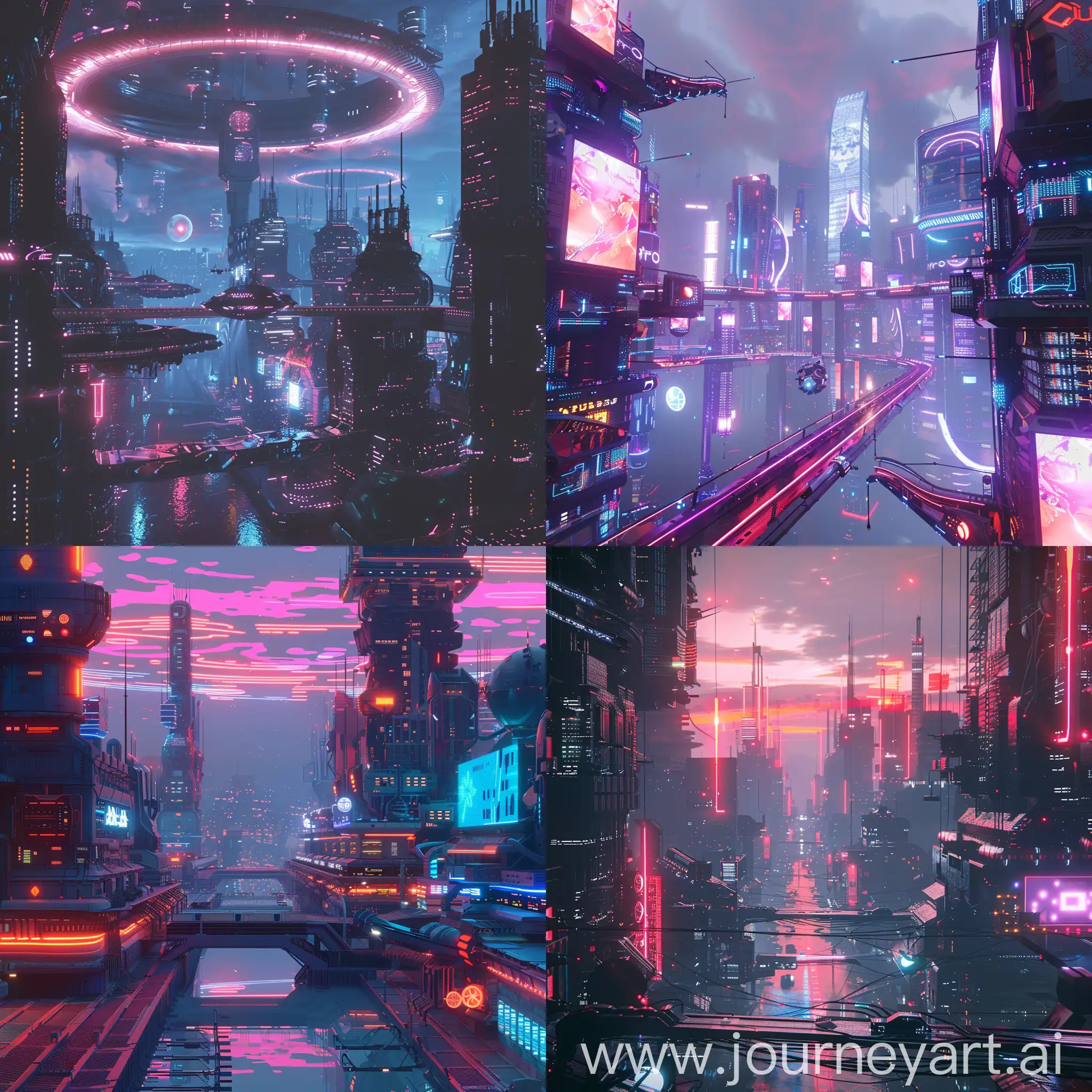synthwave style, futuristic city