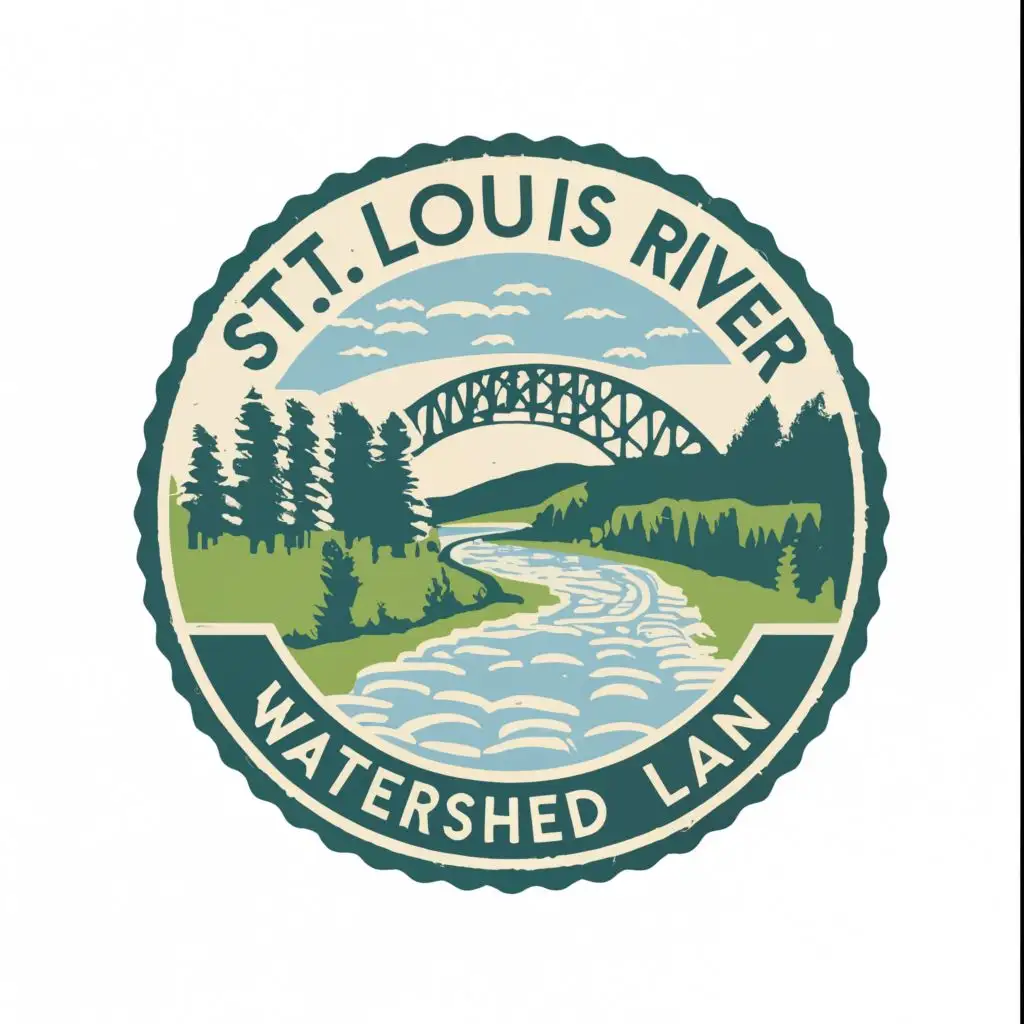 logo, river, trees, nature, with the text "St. Louis River Watershed Plan", typography, be used in Education industry