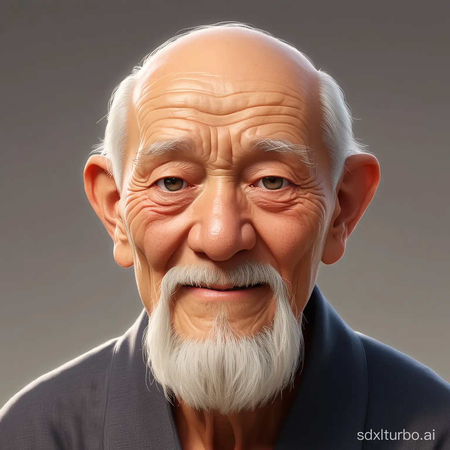 Generate a talking Chinese kind old man cartoon GIF