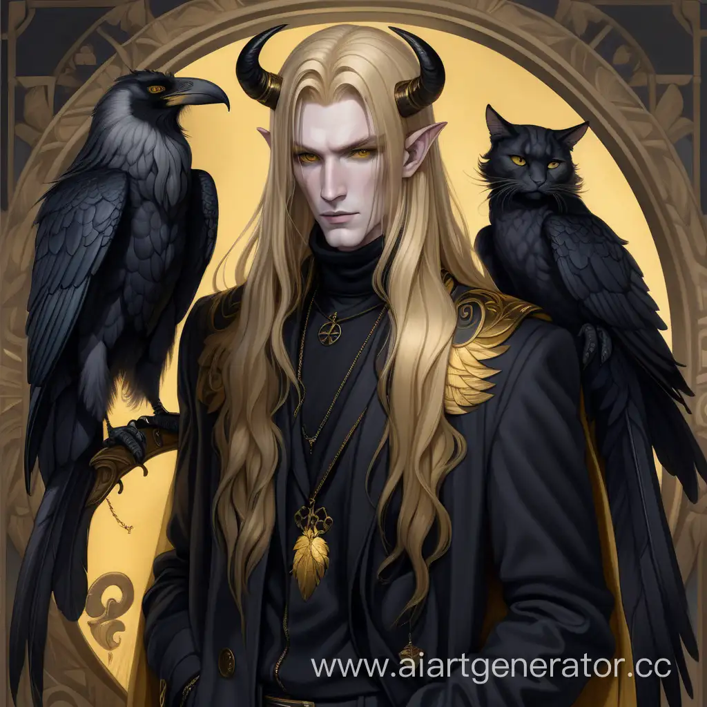 Mysterious-Horned-Gentleman-with-Raven-Wings-in-Dark-Attire