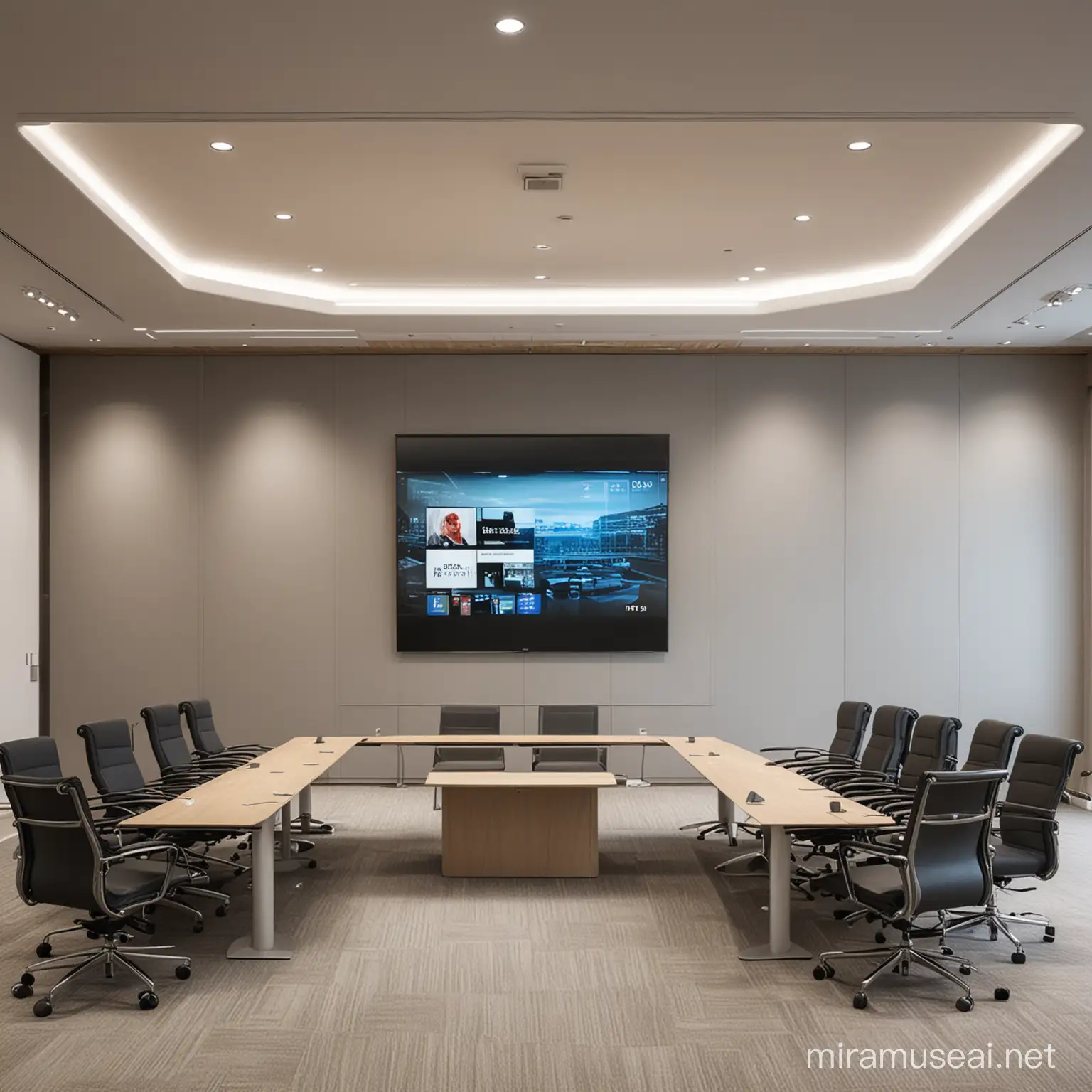 Modern Meeting Room with 9TV Video Wall Design