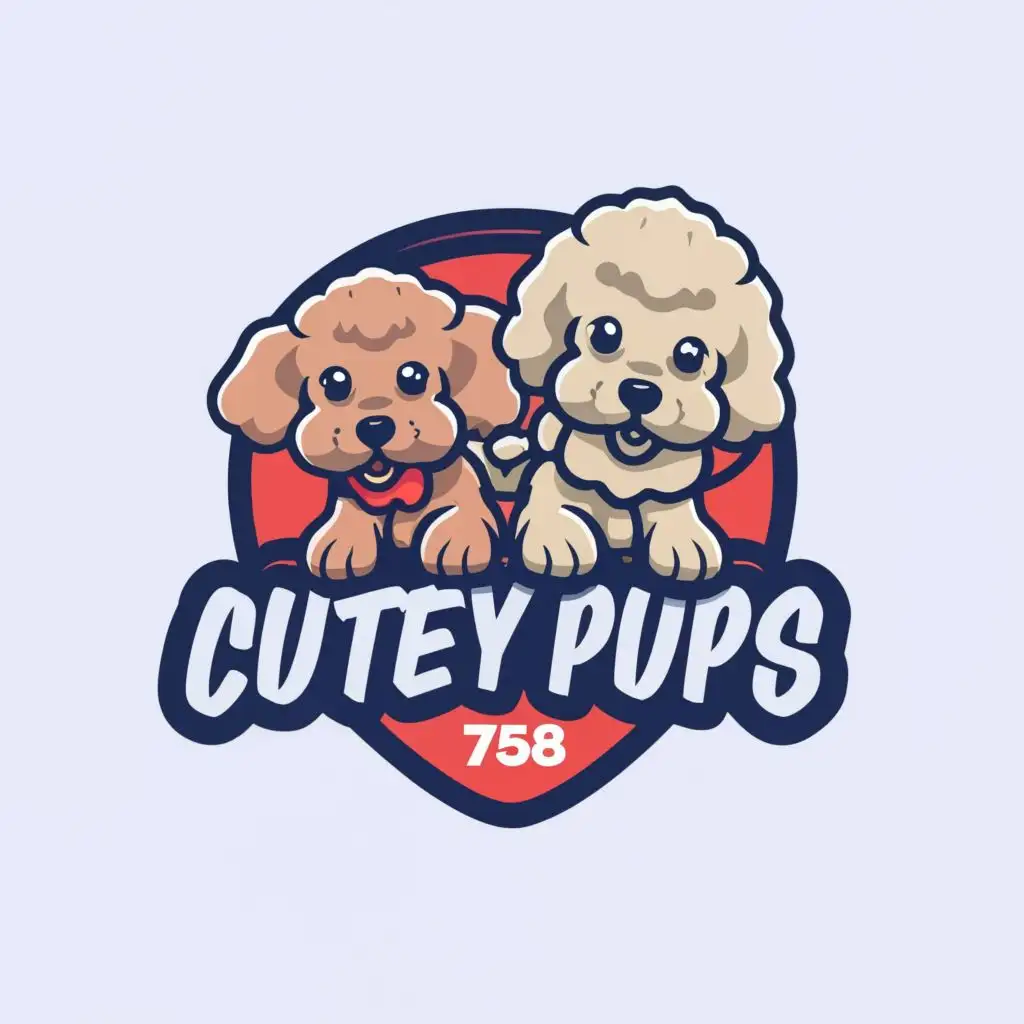 logo, Poodles

, with the text " Cutey Pups 758", typography, be used in Animals Pets industry