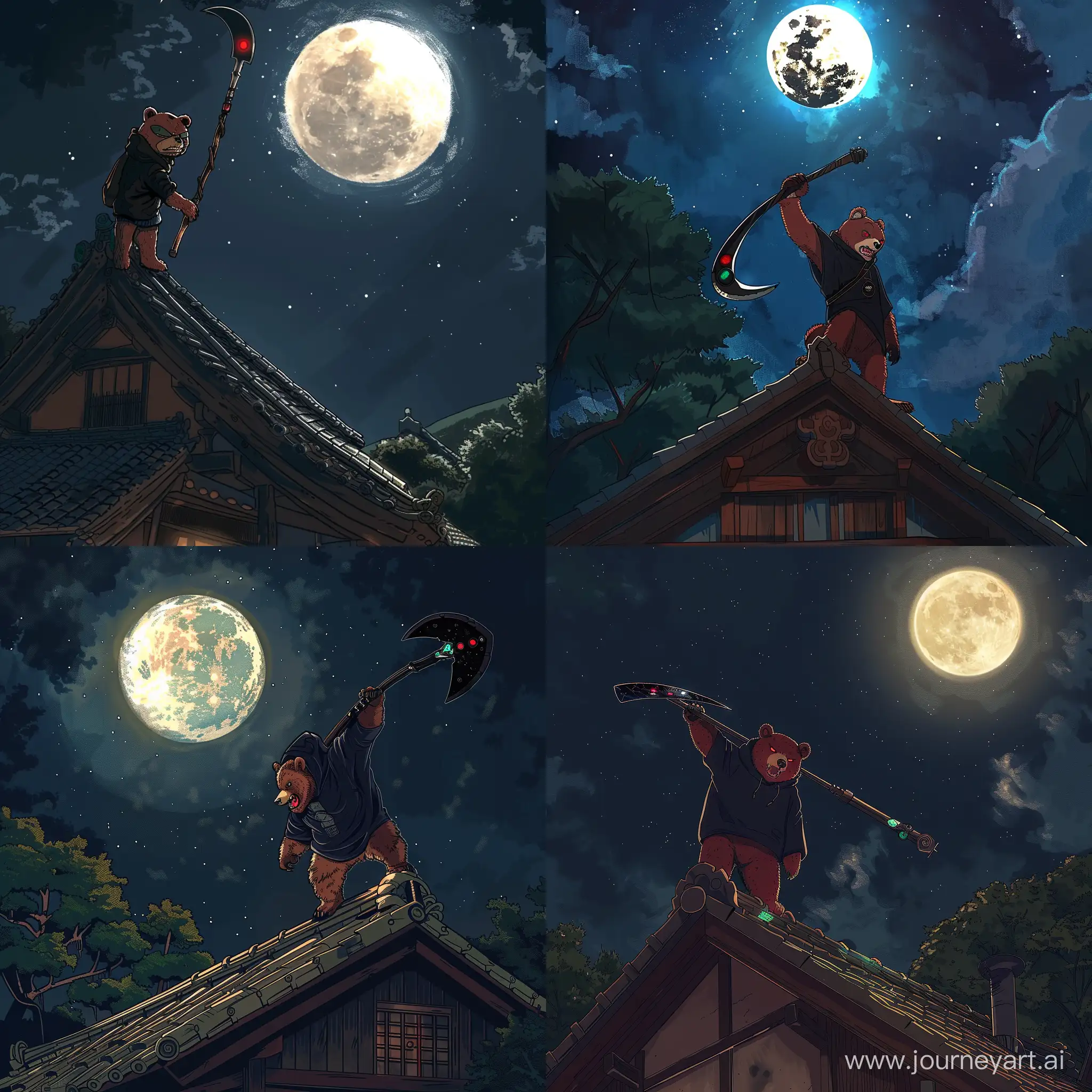 Anime-Warrior-Bear-Threatening-Under-Moonlit-Sky