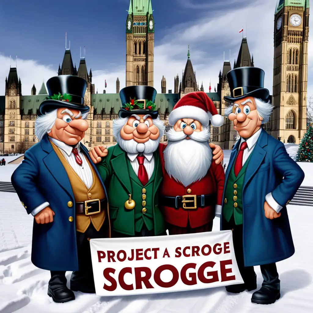 Greedy Scrooges Plotting in Snowy Ottawa Christmas Mischief Unveiled