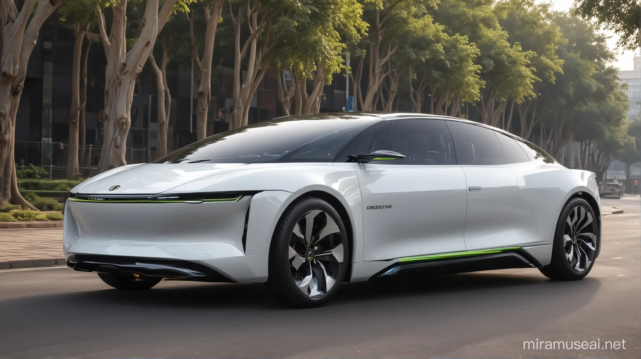 hindusthan moter's ambassador car electric futuristic 




