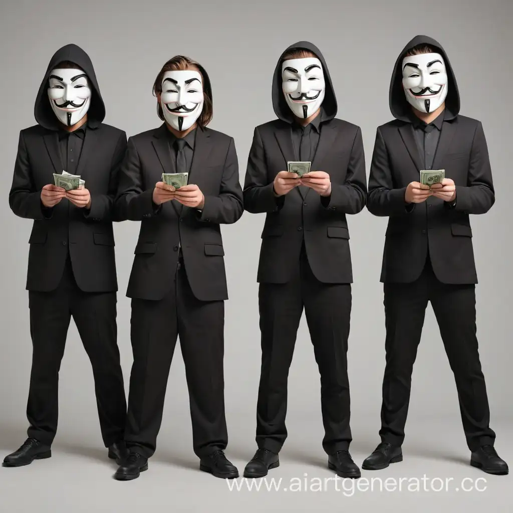 Four-Anonymous-Individuals-Pressing-Cash-Button