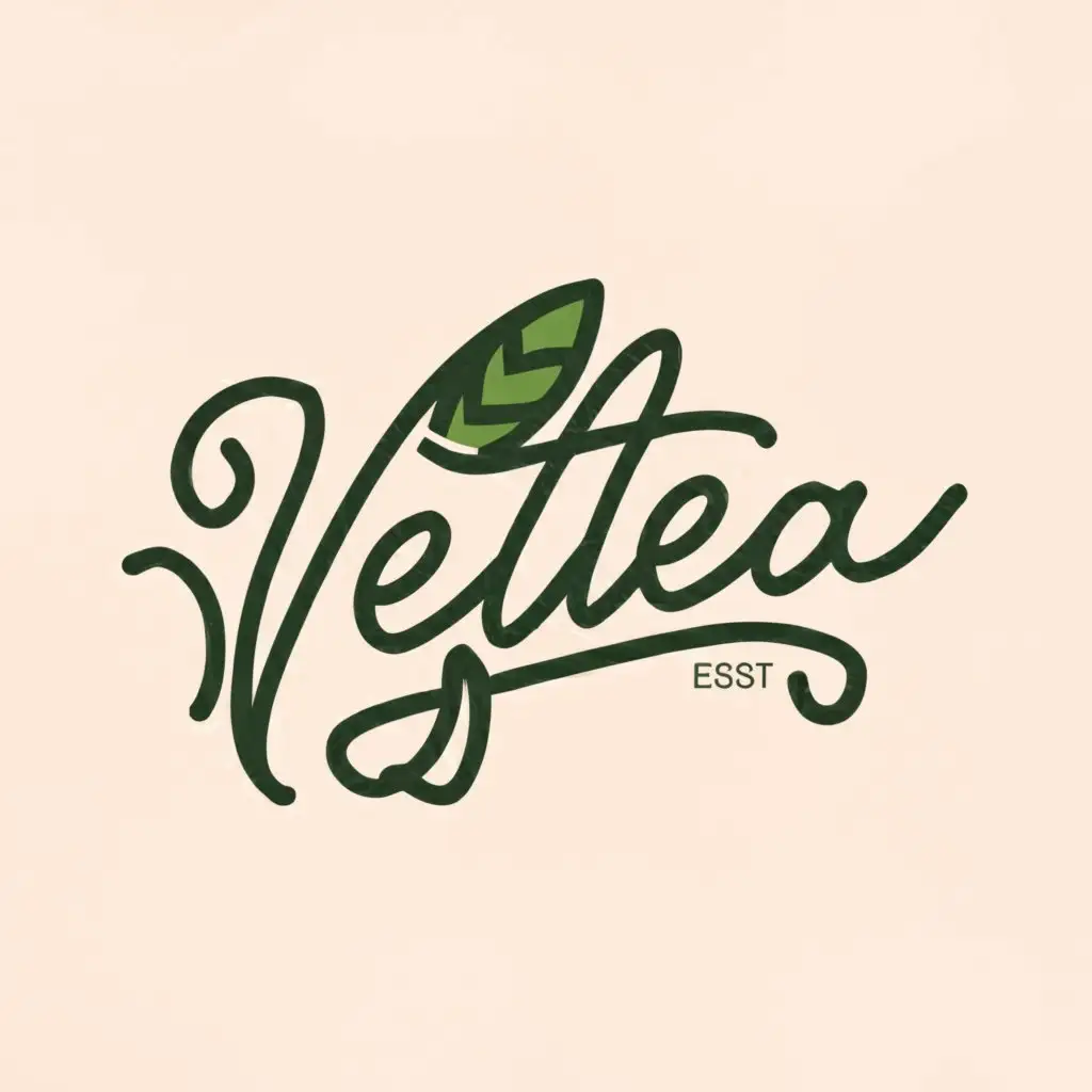 a logo design,with the text "Vettea", main symbol:Milktea Leaf,complex,clear background