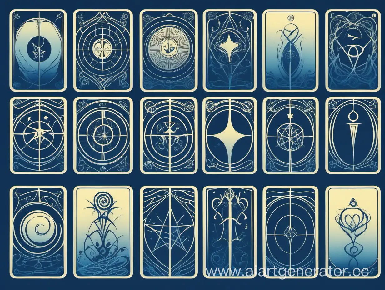 Abstract-Symbol-Tarot-Cards-in-Gradient-Blue