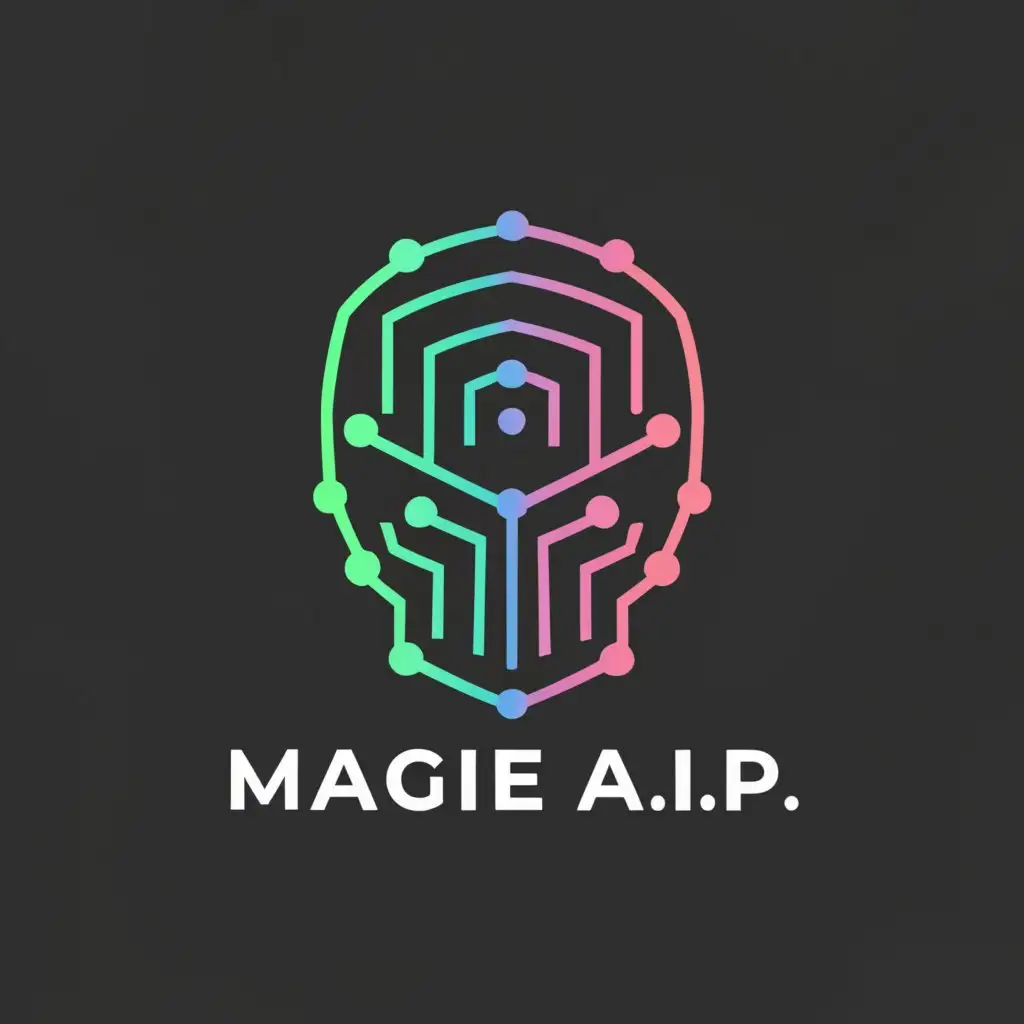 a logo design,with the text "MAGIE A.I.P", main symbol:AI,Moderate,be used in Technology industry,clear background