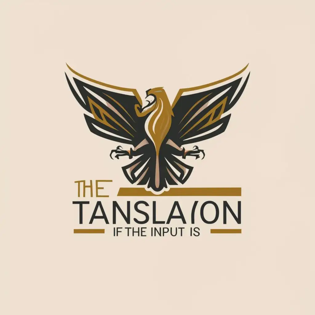 logo, Eagle, with the text "The translation of the input is 'hello'.", typography