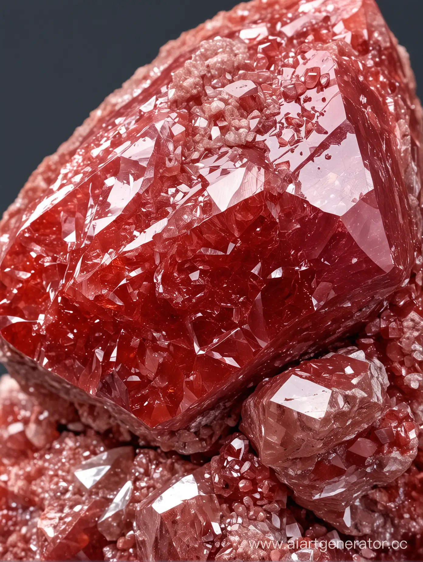 red Achroite Crystal big close up stone