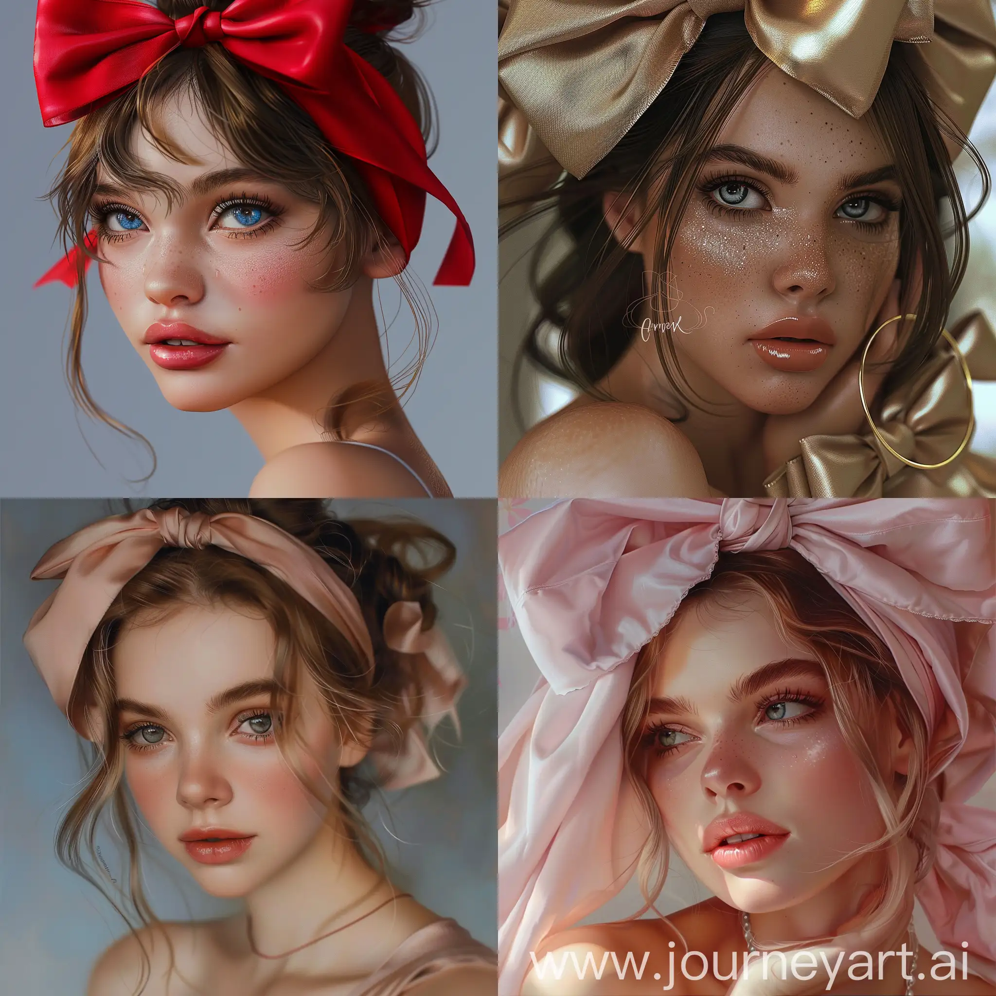beauty girl , bow , ultra realistic