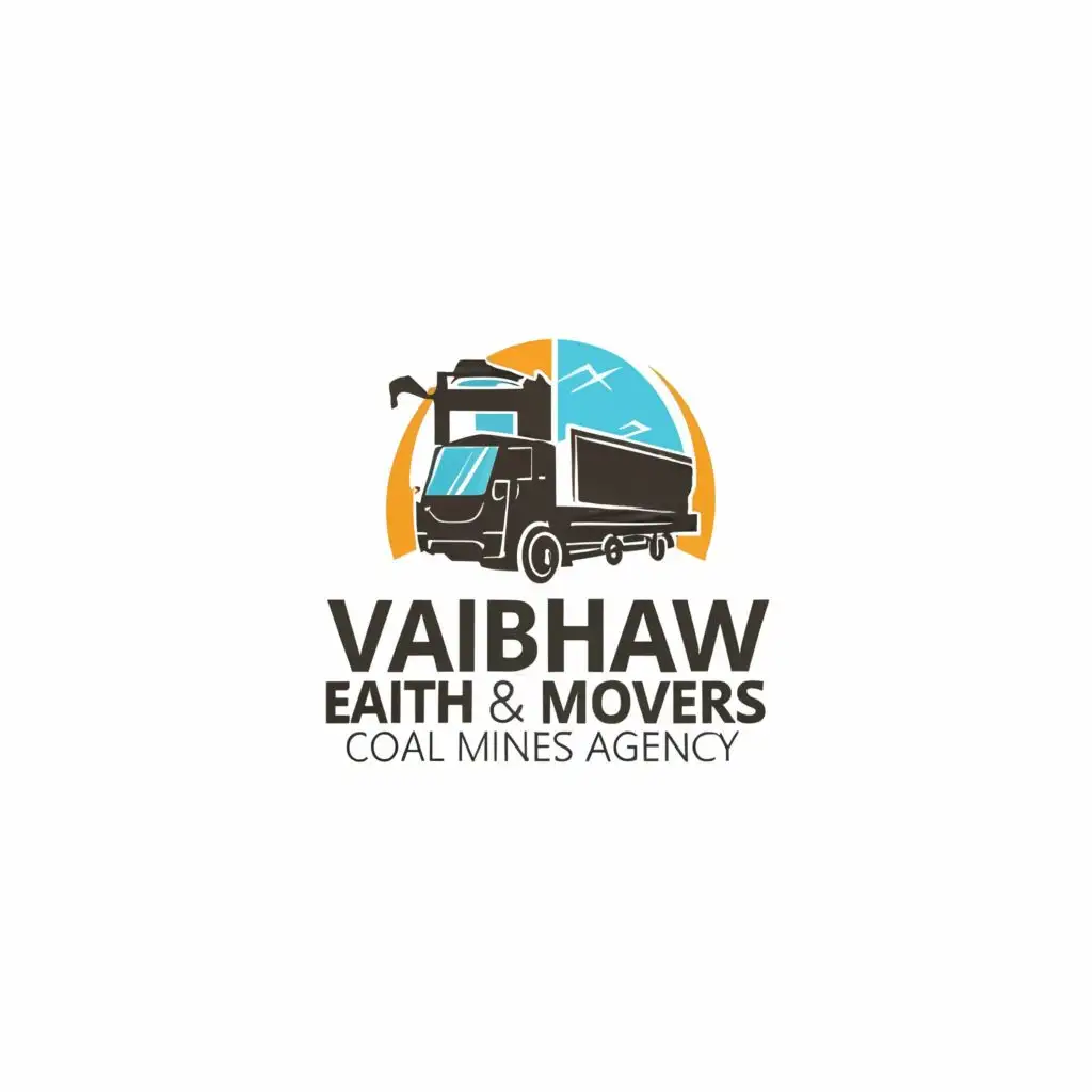 logo, construction, with the text "VAIBHAV EARTH AND MOVERS COAL MINES AGENCY", typography, be used in Construction industry