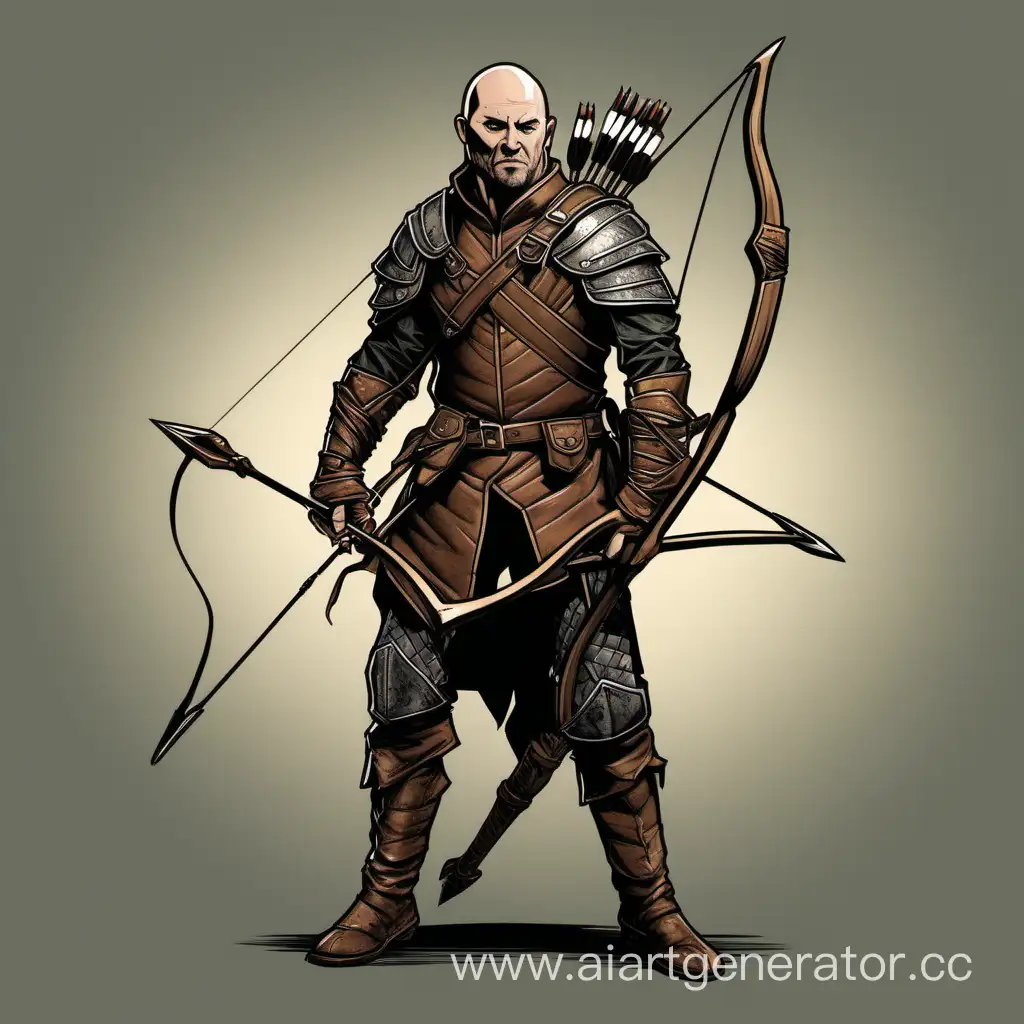Experienced-DD-Ranger-in-Leather-Armor-with-Drawn-Bow-and-Arrow