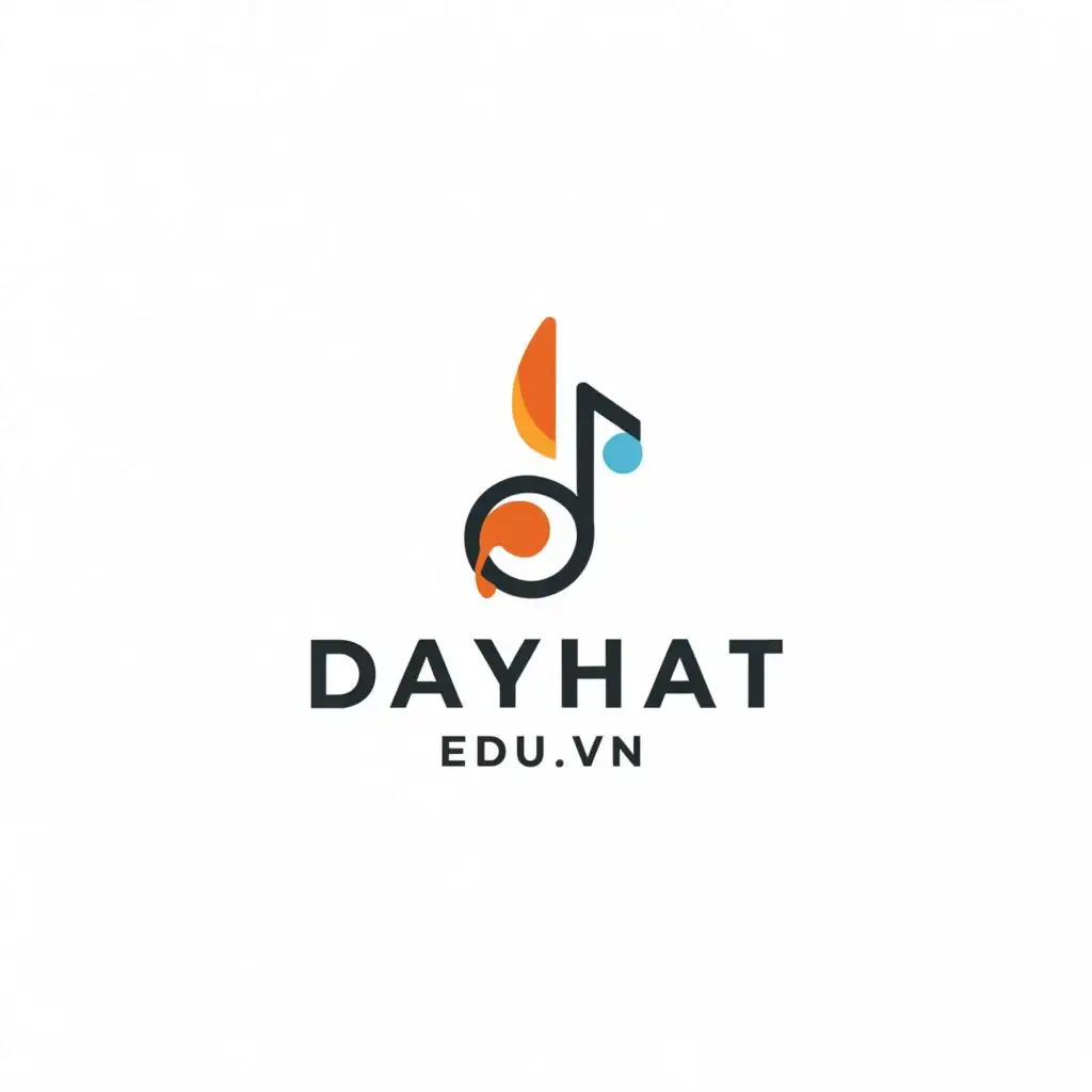 a logo design,with the text "DayHat Edu.Vn", main symbol:Music notes,Minimalistic,be used in Education industry,clear background