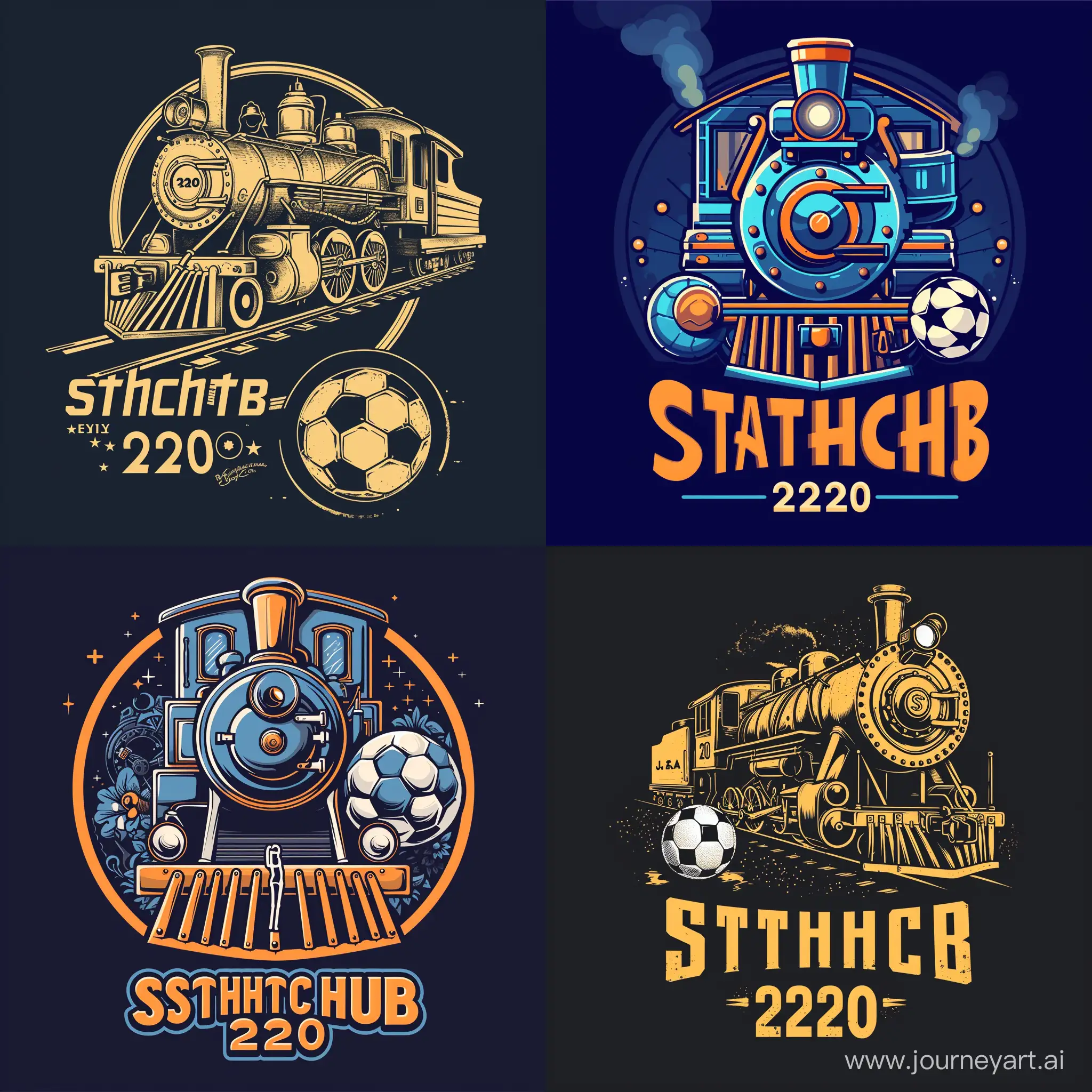 Powerful-and-Unique-Station-Football-Club-Logo-with-Locomotive-Soccer-Ball-and-Established-2020
