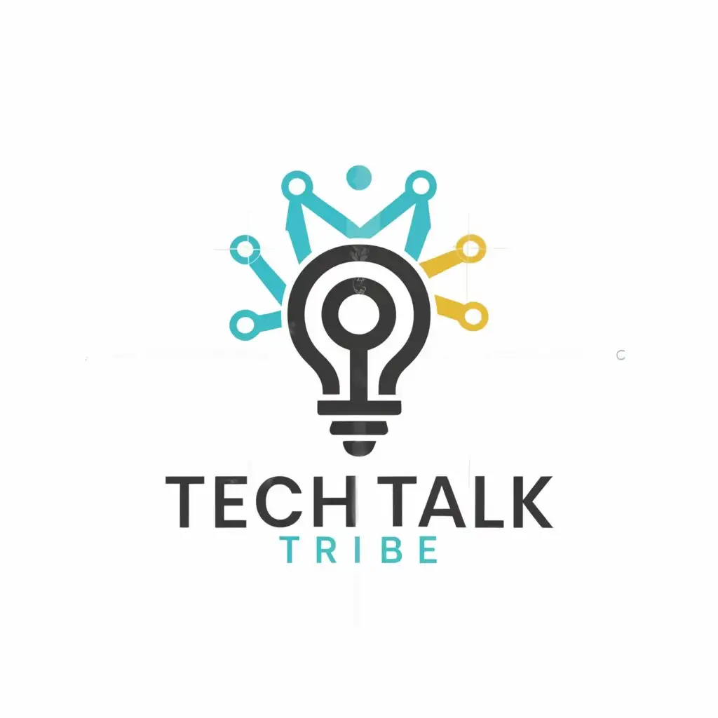 a logo design,with the text "Tech Talk Tribe", main symbol:Technologies, light bulb, AI,Moderate,be used in Internet industry,clear background