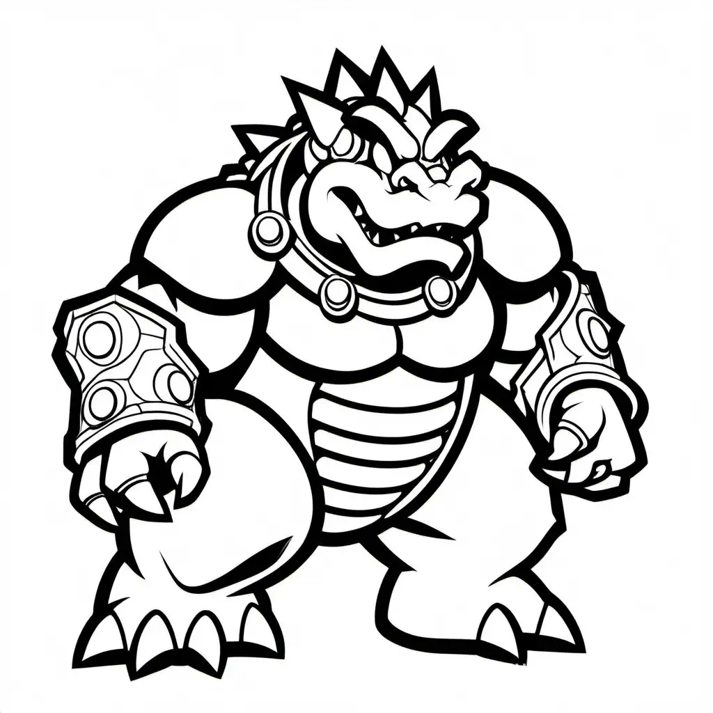 Dark-Bowser-Coloring-Page-Line-Art-with-Simplicity-and-Ample-White-Space