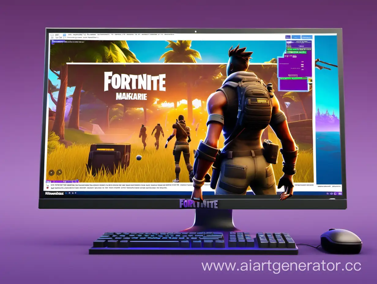 Сделай как игрок гуляет внутри компьютера
С текстом Optimization PC for Fortnite 
добавь в углу текст makarie