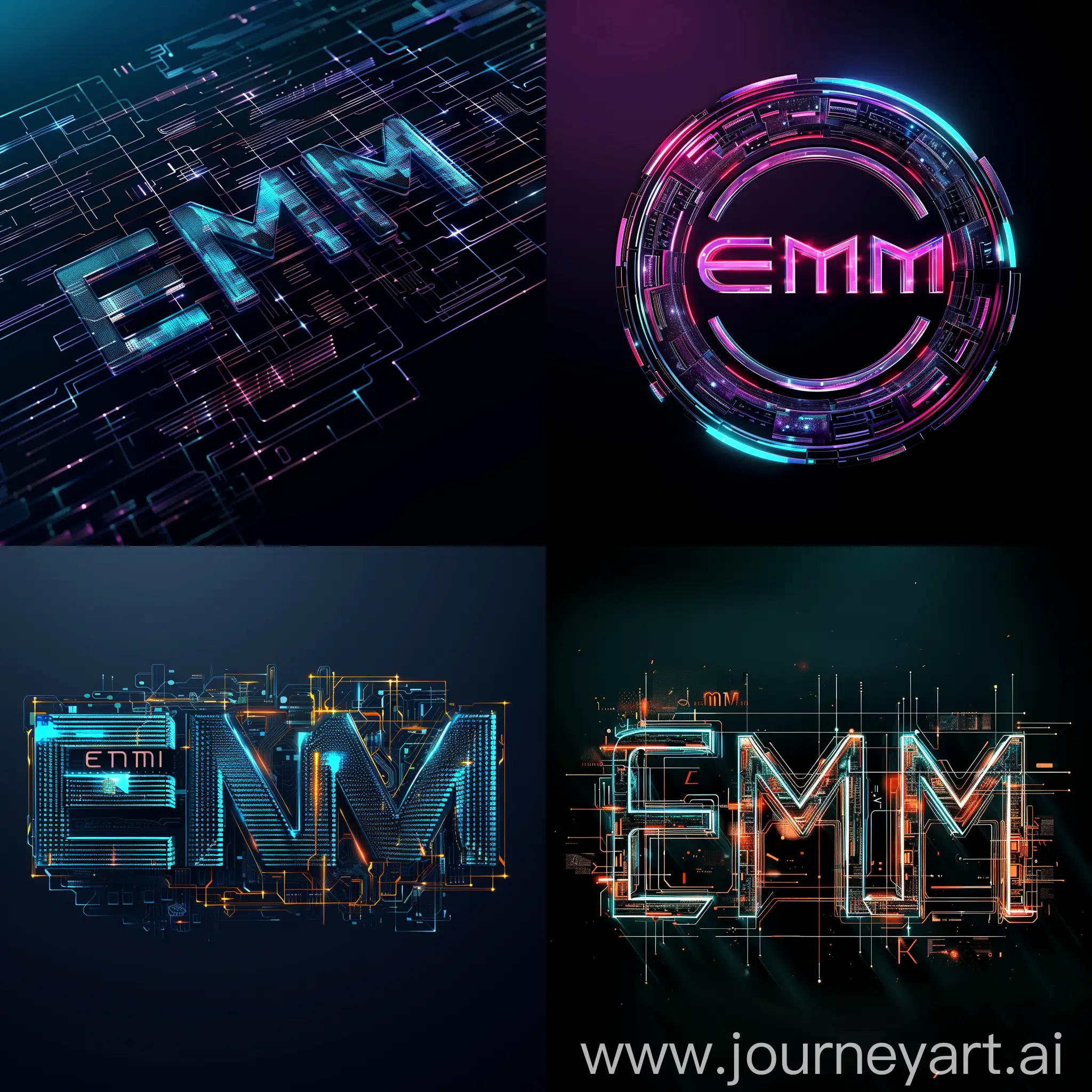 a futuristic logo text for 'EMMA'