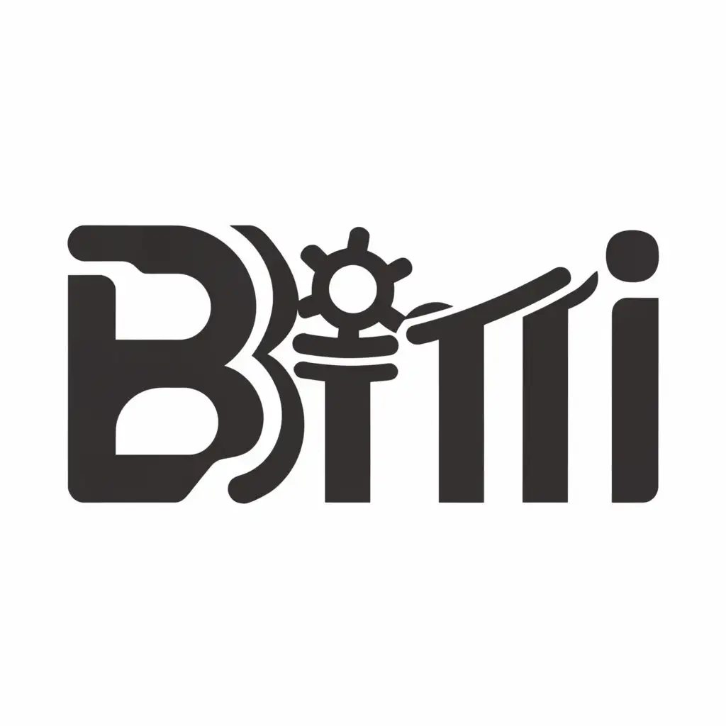 a logo design,with the text "BTI", main symbol:gear,Minimalistic,be used in Technology industry,clear background