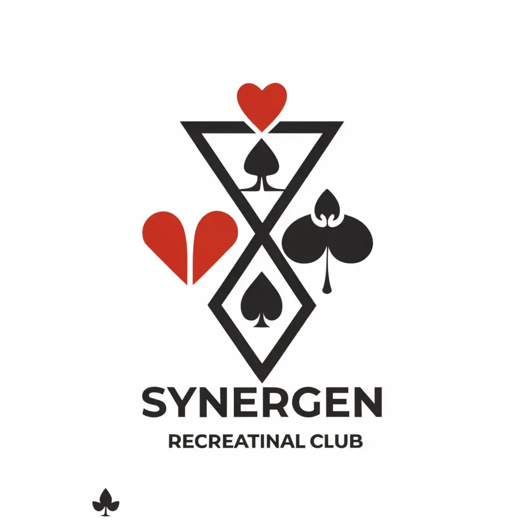 LOGO-Design-for-SYNERGEN-Recreational-Club-Elegant-Heart-Spade-Diamond-and-Club-Symbols-on-Clear-Background
