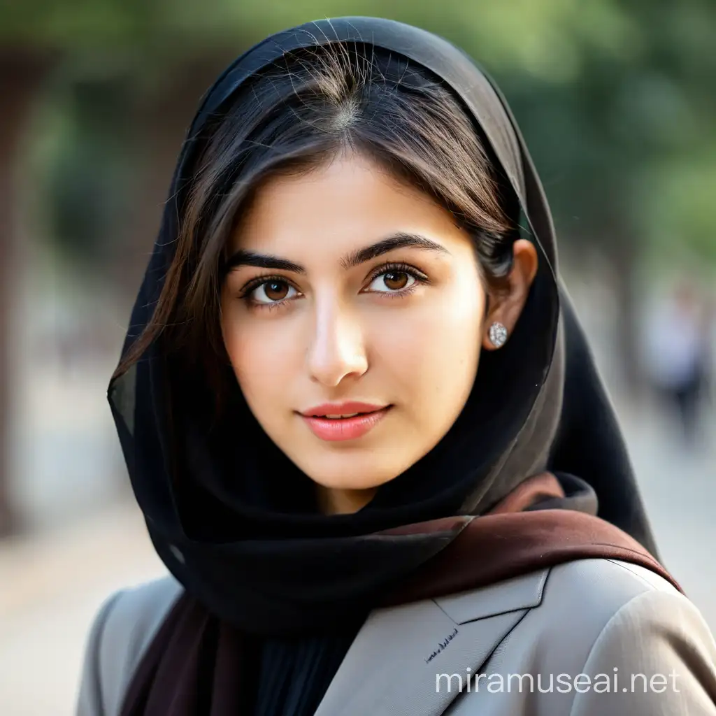 Realistic Portrait of a Cute Iranian Woman with a Lovely Smile