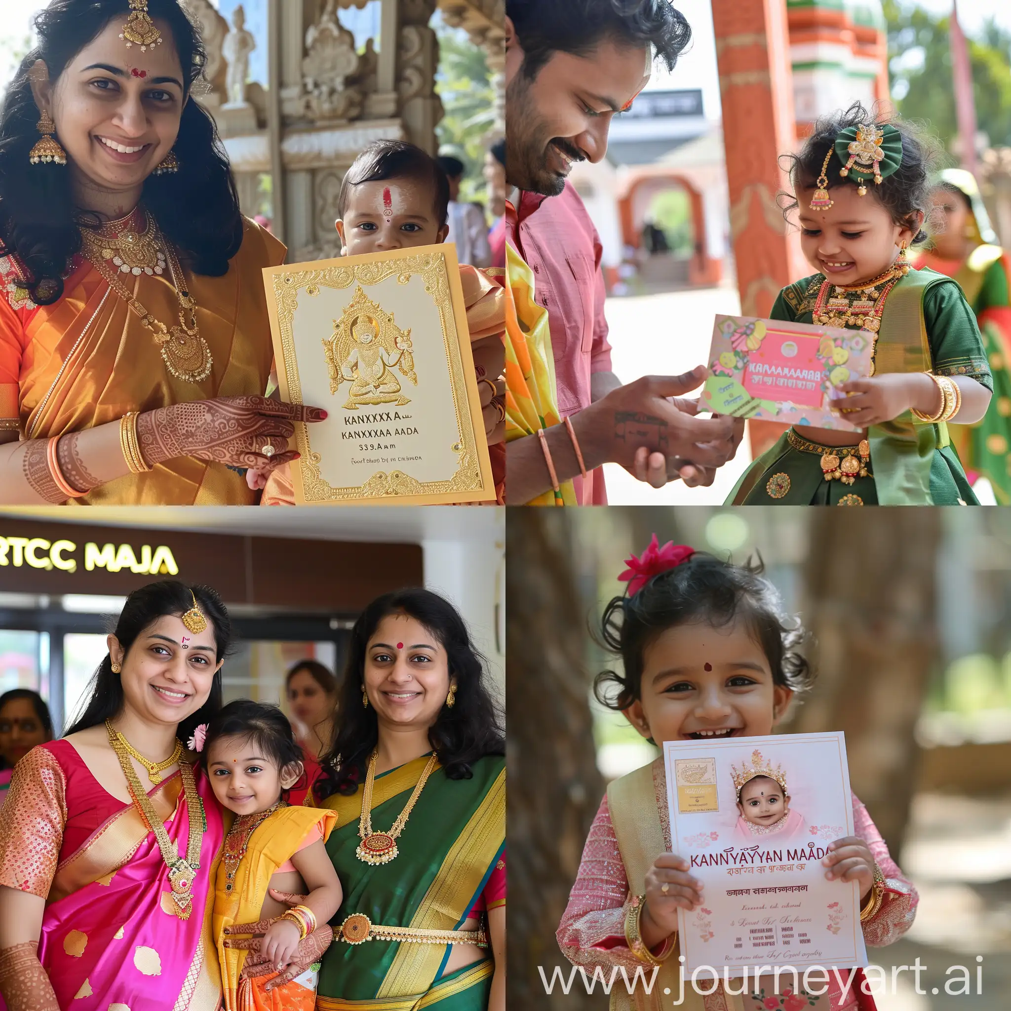Create an invitation for baby naming ceremony in kannada event date on 3rd of march which is sunday time 10.00am and venue of event is kanyaka mahal, near rtc bustand, chintamani