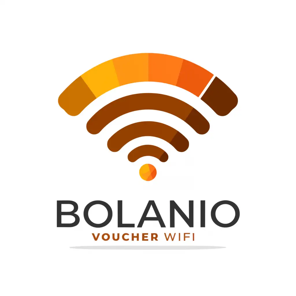 a logo design,with the text "BOLANIO VOUCHER WIFI", main symbol:WIFI,complex,be used in Internet industry,clear background