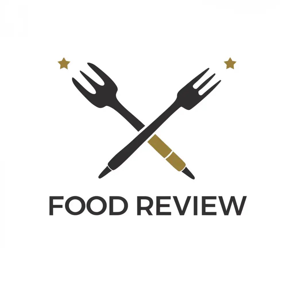 a logo design,with the text "Food Review", main symbol:Fork and Pencil,complex,be used in Restaurant industry,clear background