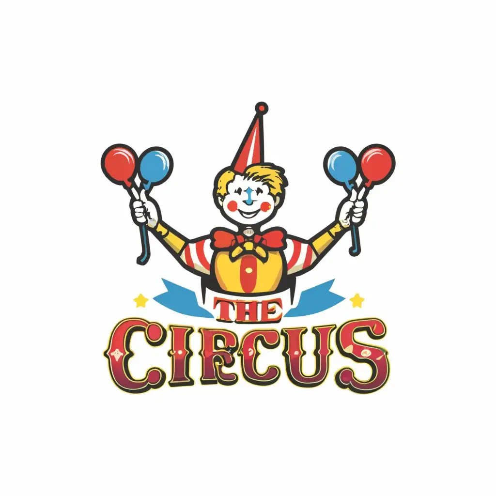 LOGO Design For The Circus Cheerful Clown Symbol on Clear Background ...