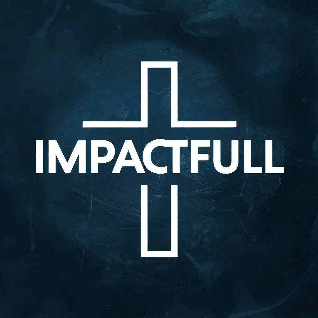 logo, a Cross, with the text "IMPACTFULL", typography, be used in Religious industry