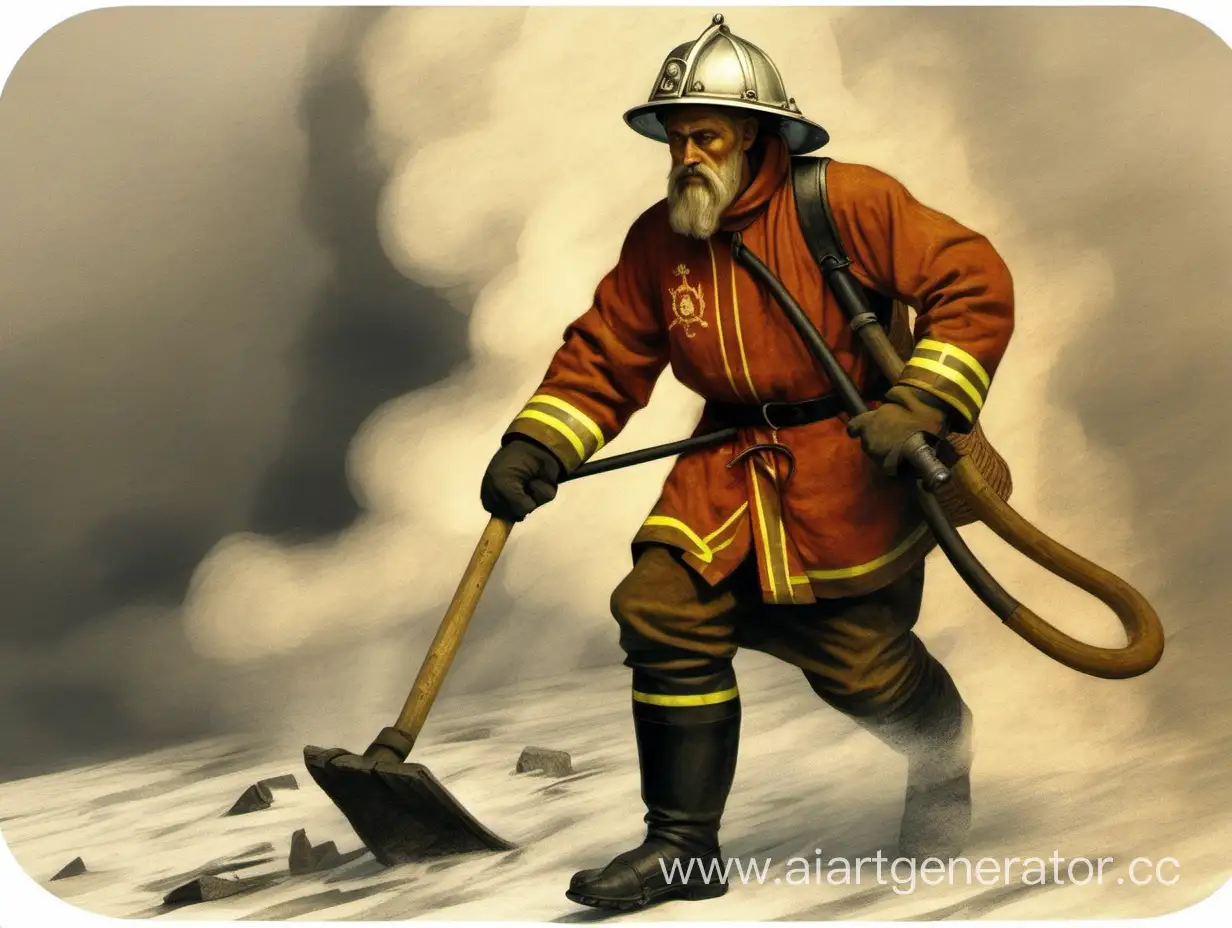 Ancient-Rus-Firefighter-Battling-Blaze-with-Traditional-Tools