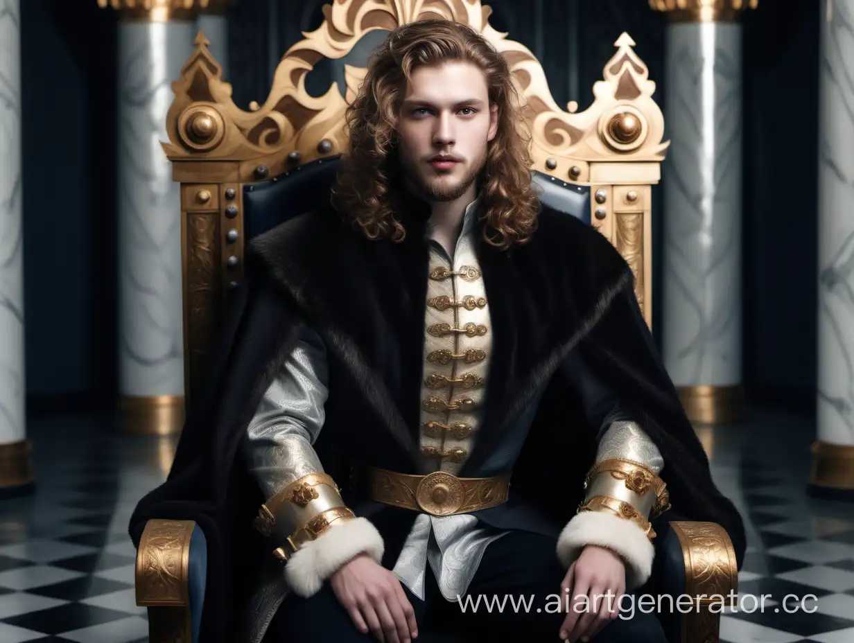 Charismatic-Pale-Young-King-in-Throne-Room-with-Chestnut-Wavy-Hair-and-Beard