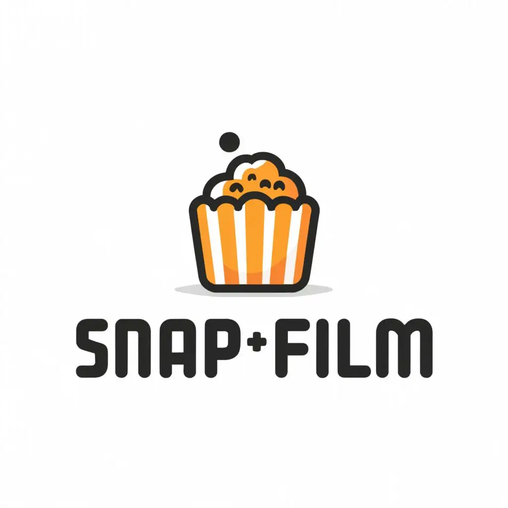 a logo design,with the text "snap film", main symbol:popcorn,Moderate,be used in Entertainment industry,clear background