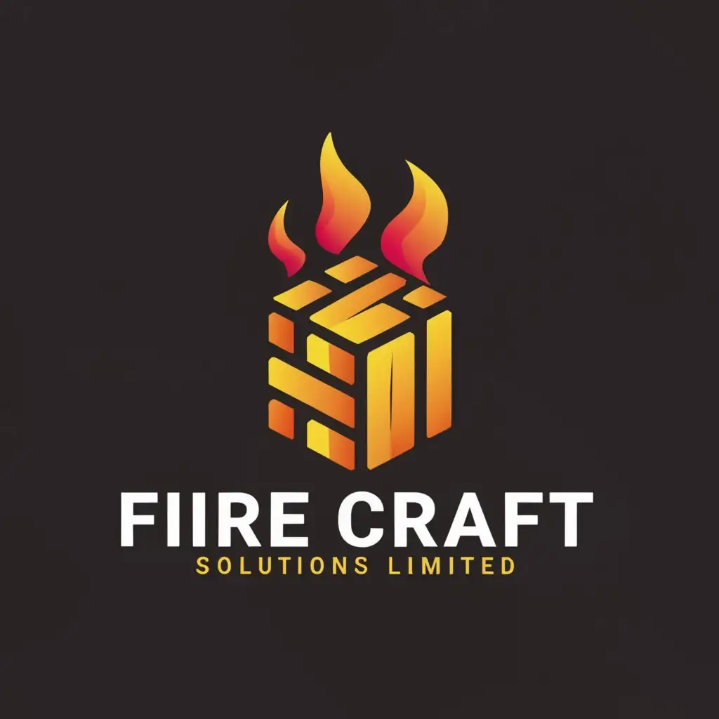 a logo design,with the text "Fire Craft Solutions Limited", main symbol:fire brick,Moderate,clear background