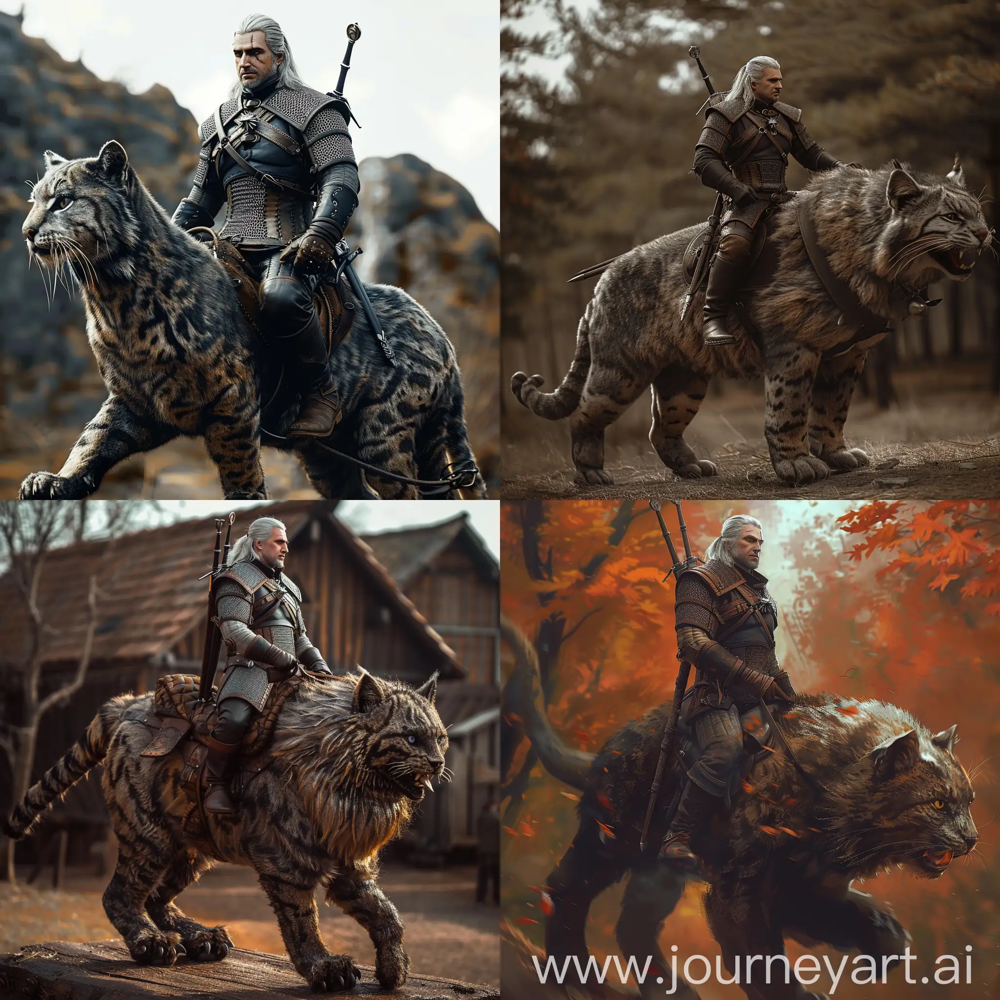 Geralt-of-Rivia-Riding-Majestic-Cat-in-the-Witcher-Universe
