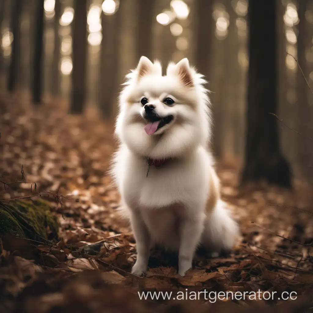 Majestic-Spitz-Dog-Amidst-Enchanting-Forest-Landscape