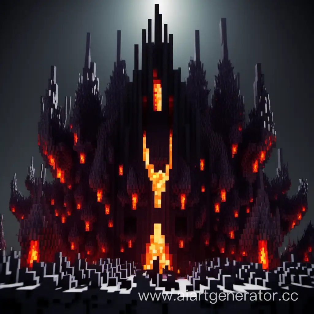 Minecraft-Infernal-Biome-Towering-Black-Spikes-Amid-Pristine-Landscape
