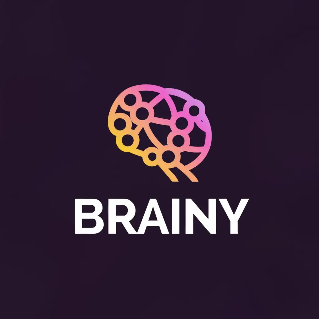 a logo design,with the text "Brainy", main symbol:Brain,Moderate,be used in Technology industry,clear background